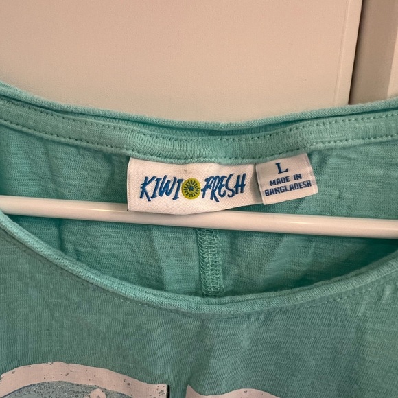 Kiwi Fresh Turquoise Graphic Tee Sz L - Picture 3 of 5